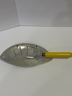 Mid Century Modern Foley Vintage Metal Pot Strainer with Yellow Handle